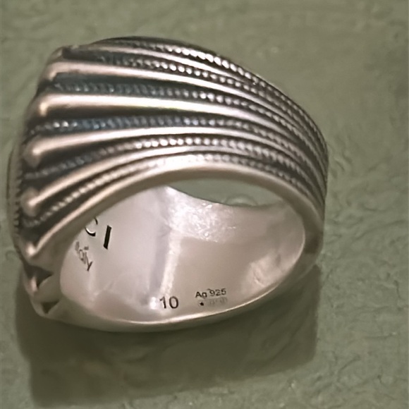 Gucci Interlocking G 20MM Silver 925 Ring - Picture 4 of 14